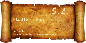 Stadler Léna névjegykártya